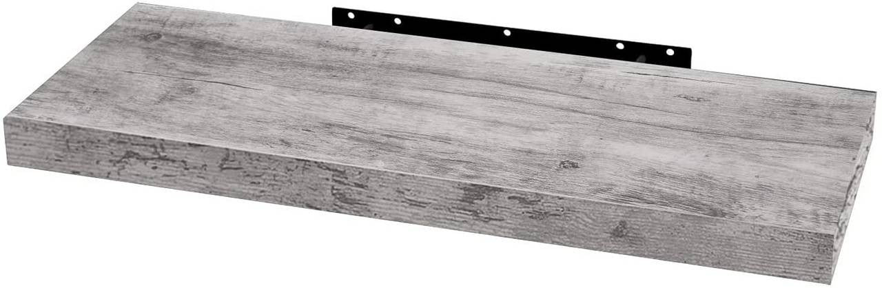 24goodz Floating Shelf - Elegant Design - Durable and Sturdy - MDF - For Home Organization - Grey Oak 80x22.9x3.8cm - grei