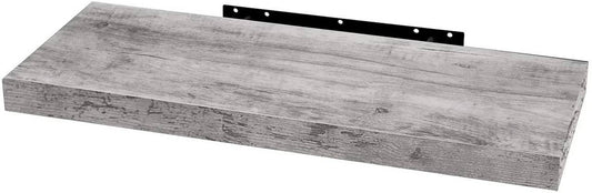 24goodz Floating Shelf - Elegant Design - Durable and Sturdy - MDF - For Home Organization - Grey Oak 80x22.9x3.8cm - grei
