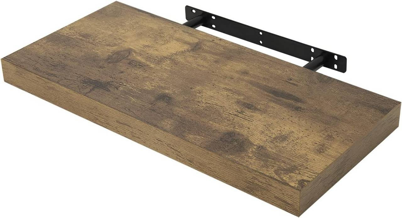 24goodz Floating Shelf - Durable and Stylish - MDF - For Home Organization - Vintage Brown 40x22.9x3.8cm - hov