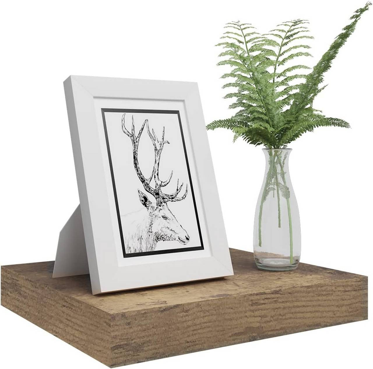 24goodz Floating Shelf - Durable and Stylish - MDF - For Home Organization - Vintage Brown 40x22.9x3.8cm - hov