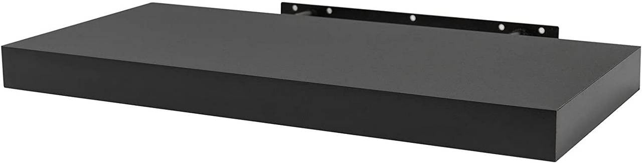 24goodz Floating Shelf - Elegant and Moisture-Resistant - MDF - For Home Organization - Black - 110x22.9x3.8cm - sz