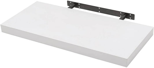 24goodz Floating Wall Shelf - Elegant Design - Space-Saving Solution - MDF - White - 110x22.9x3.8cm - ws