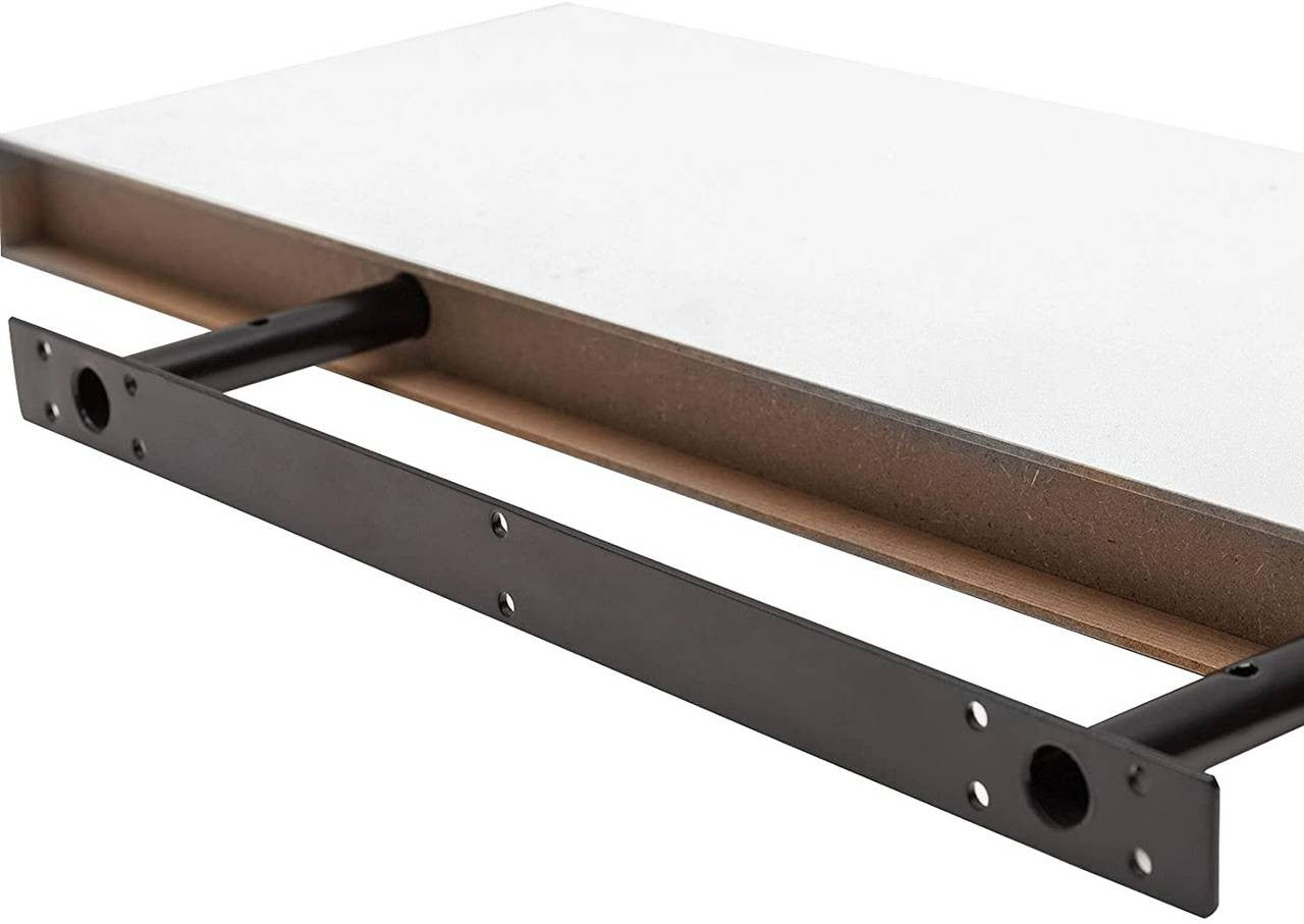 24goodz Floating Wall Shelf - Elegant and Moisture-Resistant - MDF - For Home Organization - White - 120x22.9x3.8cm - ws