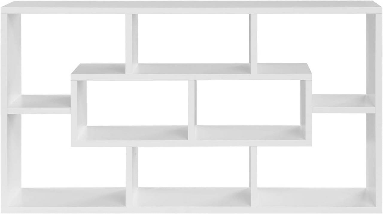 24goodz Wall Shelf with 8 Compartments - Stylish Storage Solution - Wood Material - For Home Organization - White - 85x48x16 cm
