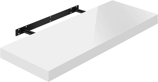 24goodz Floating Wall Shelf - High-Quality MDF - Versatile Use - White - 70x22.9x3.8cm - ws