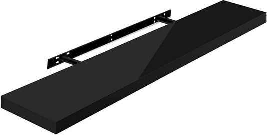 24goodz Floating Shelf - Versatile Use - High-Quality MDF - For Any Room - Black 100x22.9x3.8cm - sz