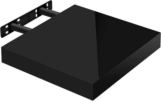 24goodz Floating Shelf - Versatile Design - High Load Capacity - MDF - For Home & Office - Black 30x22.9x3.8cm - sz