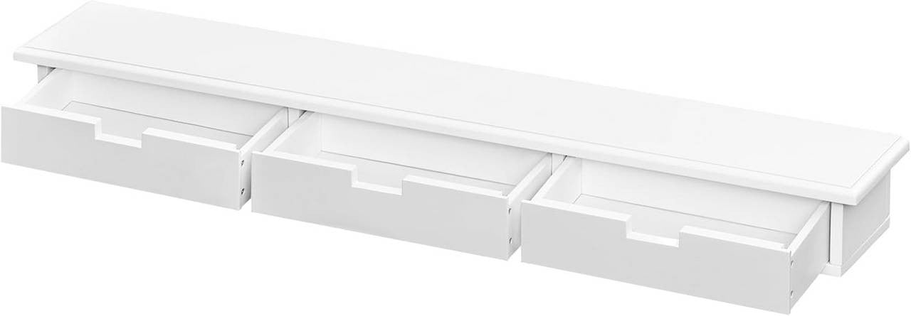 24goodz Floating Shelf with 3 Drawers - Stylish Storage Solution - MDF - For Home Decor - White