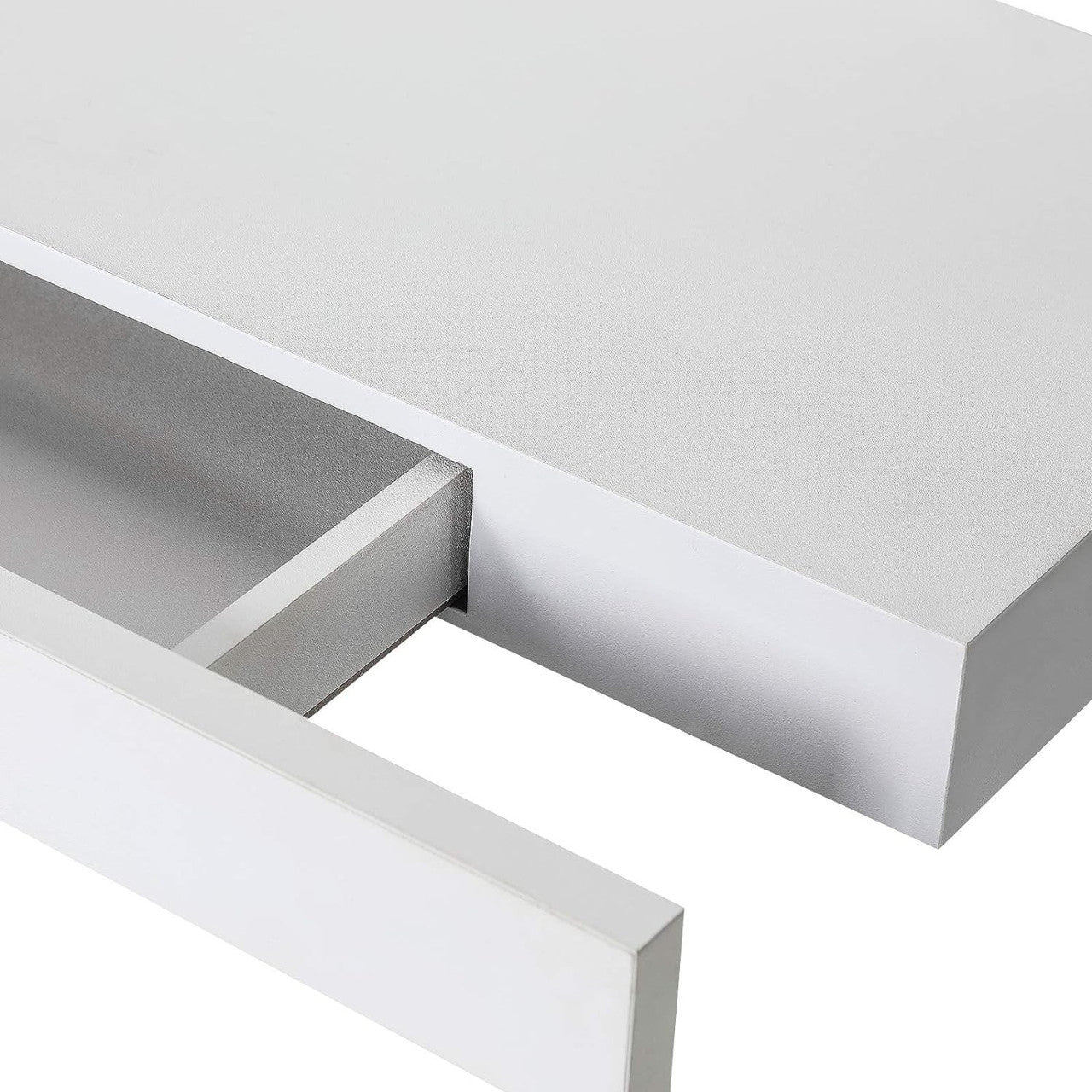 24goodz Wall Shelf with Drawer - Stylish and Functional - MDF - For Home Organization - White - 80 x 25 cm - ws