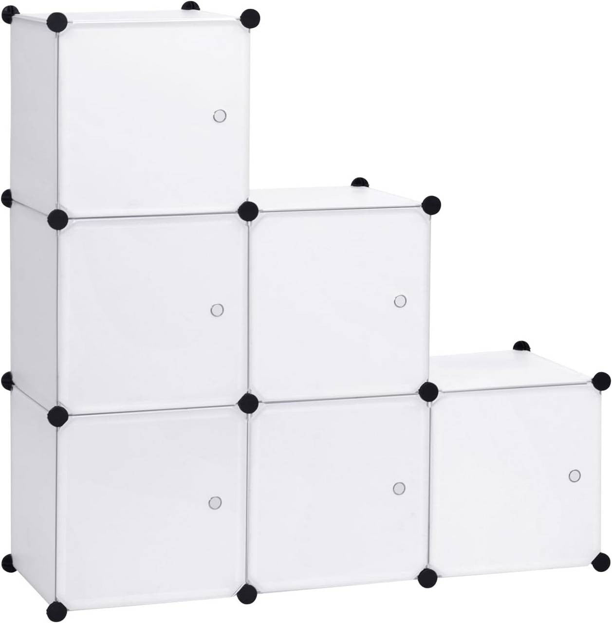 24goodz DIY Wardrobe Storage System - Versatile and Durable - PP Plastic and Steel - For Every Home - White - ws