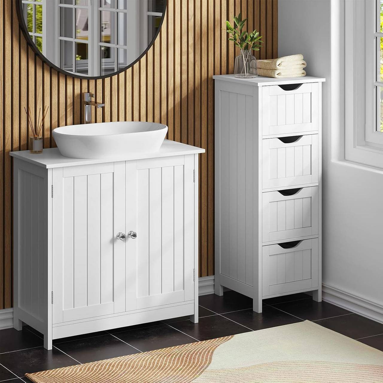 24goodz Under Sink Cabinet - Spacious Storage - Durable MDF - White - 60x60x30 cm