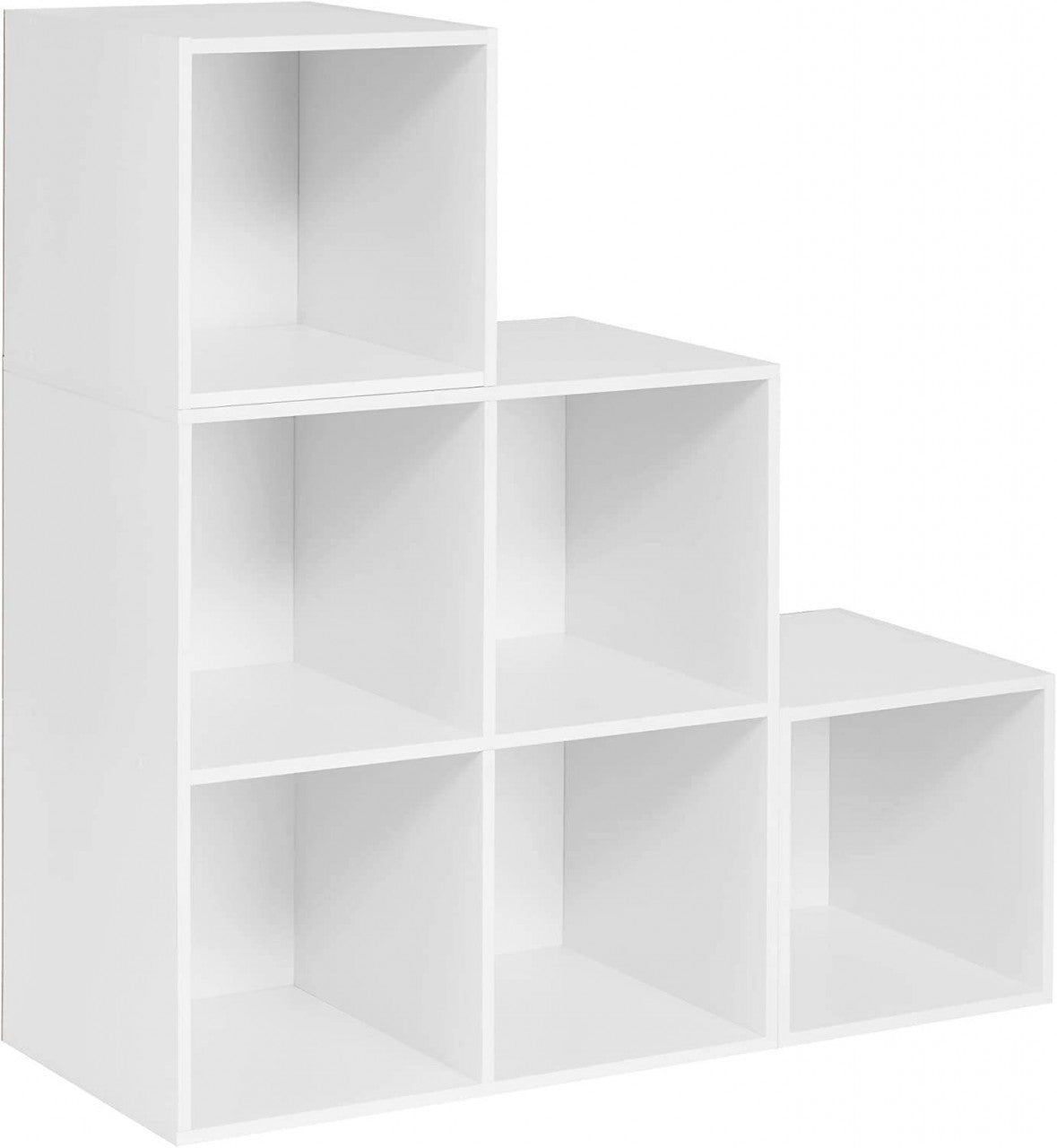 24goodz Stylish White Bookshelf - Flexible Storage Solution - E1 Standard Wood - For Home & Office - 90 x 90 x 30 cm - White - ws