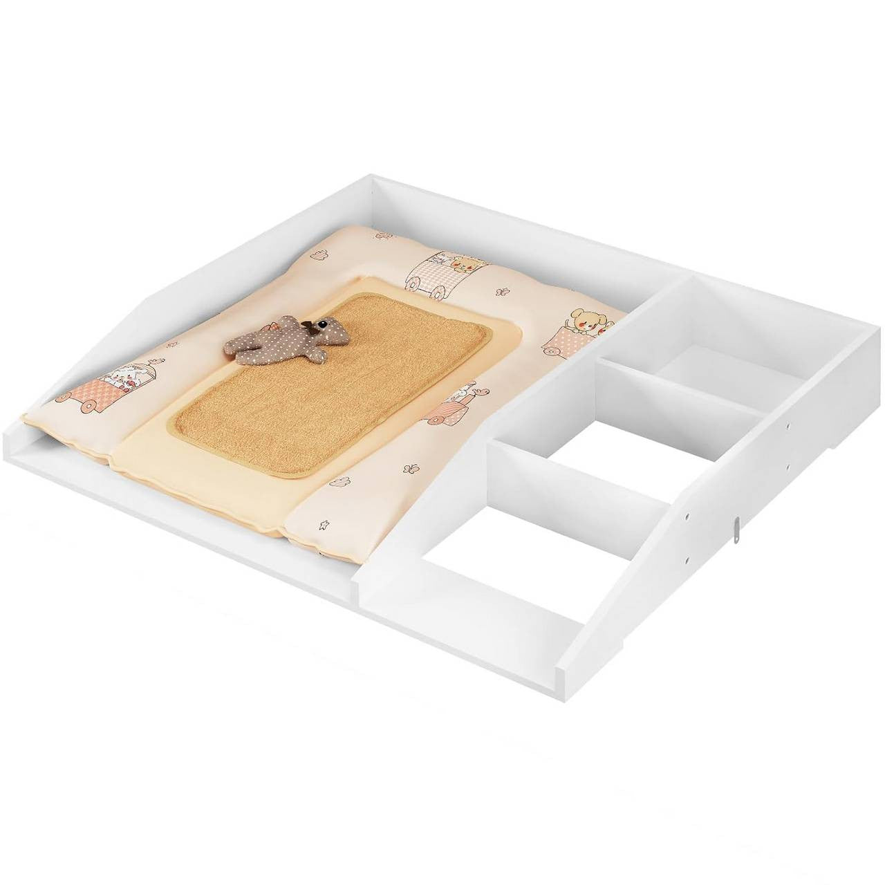 24goodz Changing Table Topper - Highly Adaptable - Safe and Secure - E1 MDF - For Babies - White