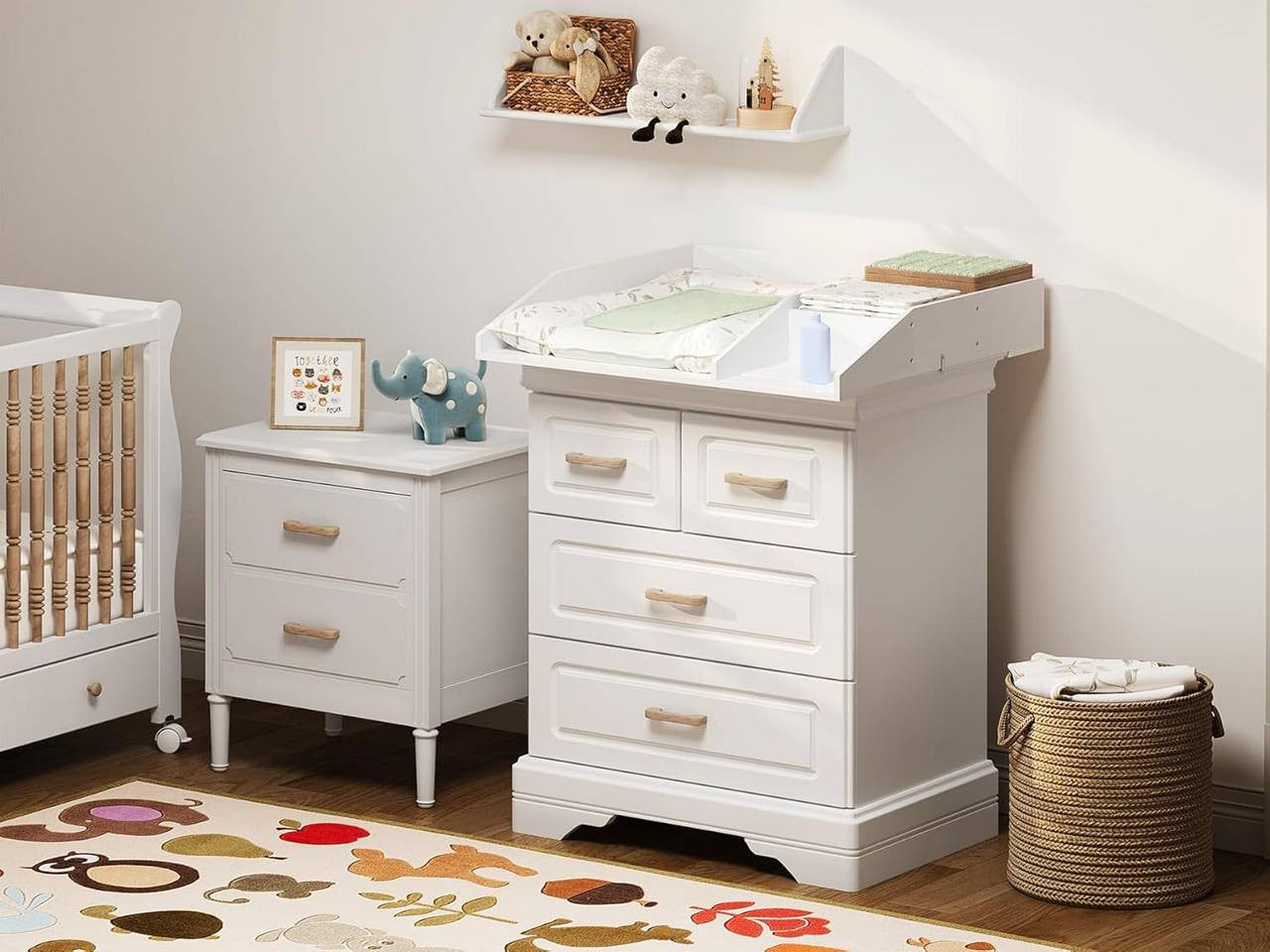 24goodz Changing Table Topper - Highly Adaptable - Safe and Secure - E1 MDF - For Babies - White