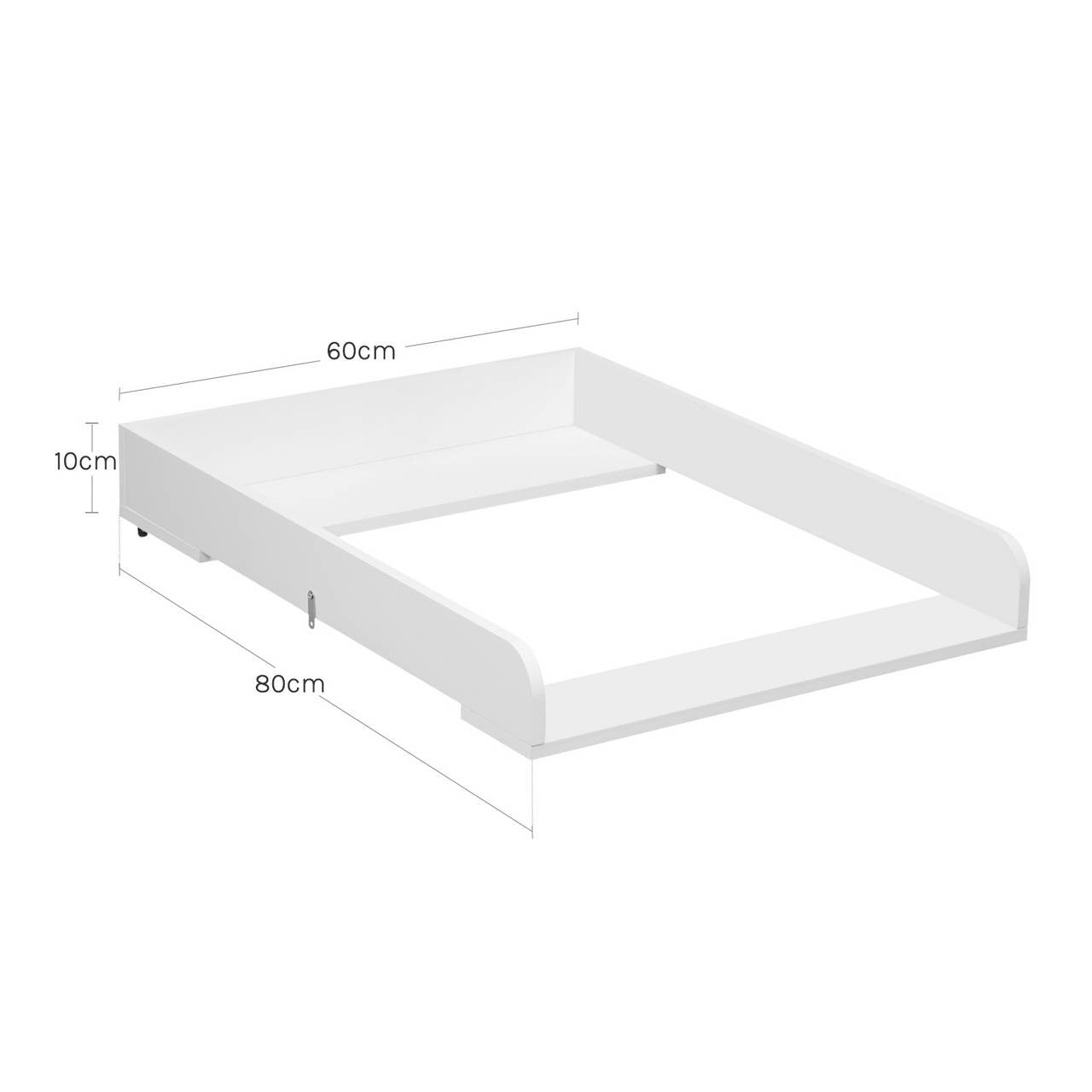 24goodz Changing Table Attachment - Highly Adaptable - High Security - MDF - For Parents - White