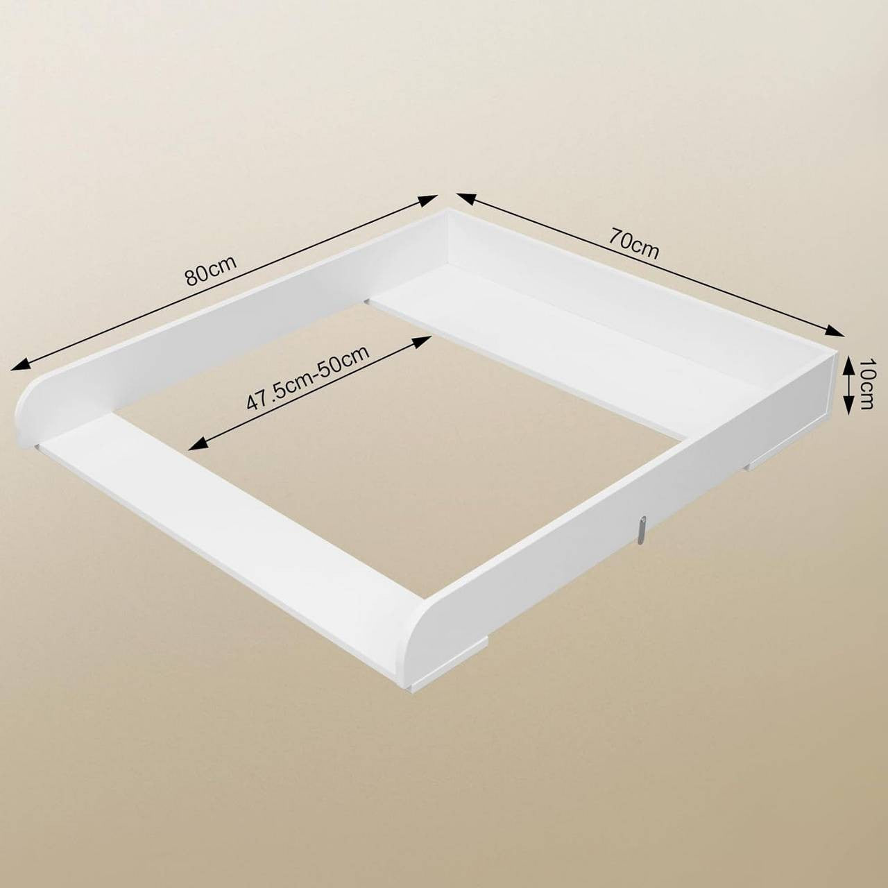 24goodz Changing Table Topper - Adjustable for Most Dressers - High-Quality MDF - For Parents - White