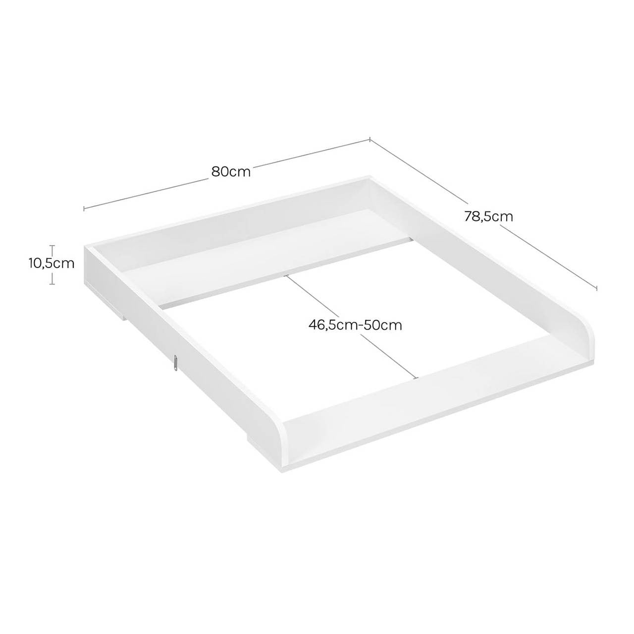 24goodz Changing Table Top - Highly Adjustable - Stable & Safe - MDF - For Babies - White
