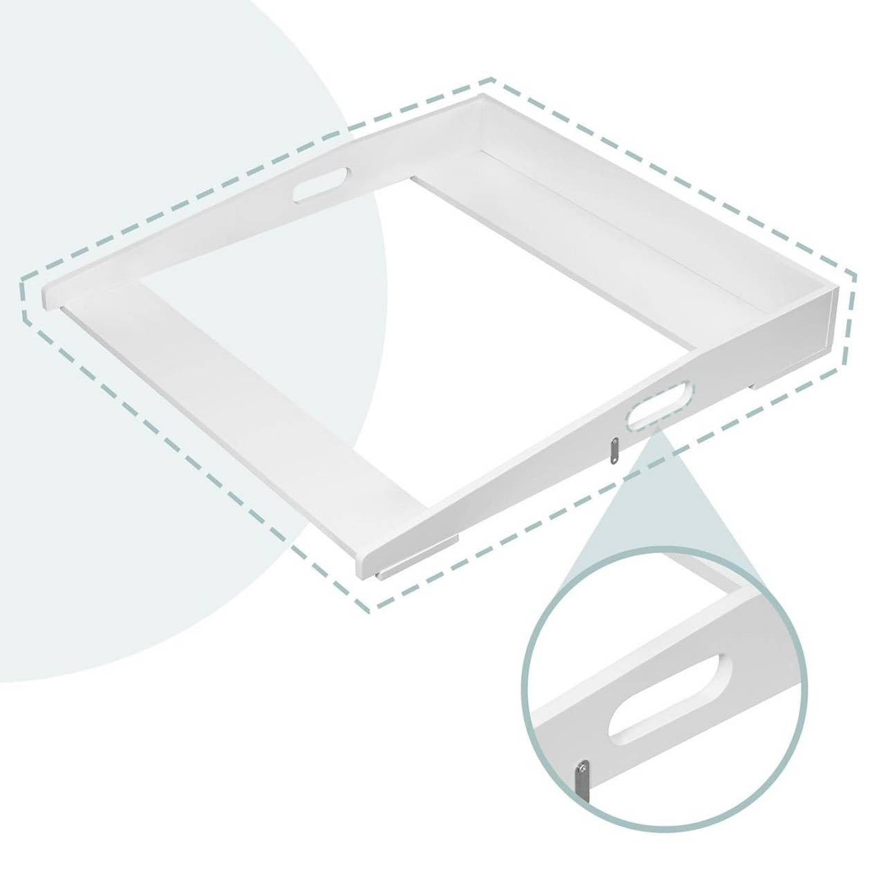 24goodz Universal Changing Topper - Safe Design with Side Walls - E1 MDF - For Babies - White 70x10x75 cm