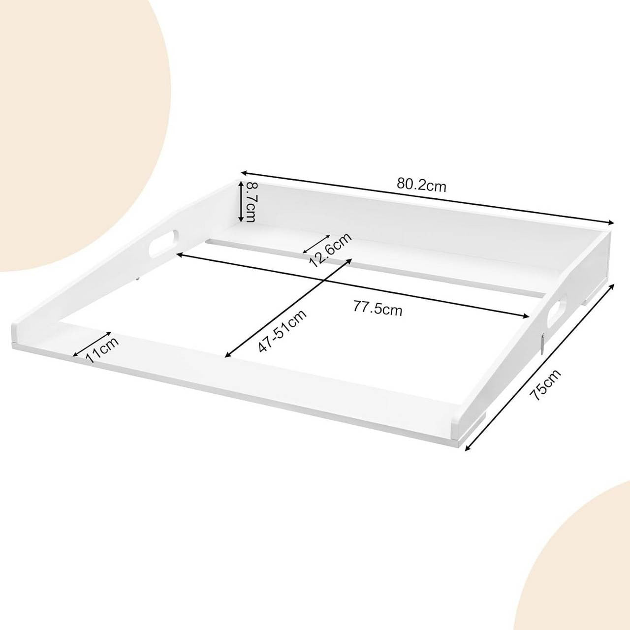 24goodz Universal Changing Topper - Safe Baby Changing Surface - MDF - For Parents - White