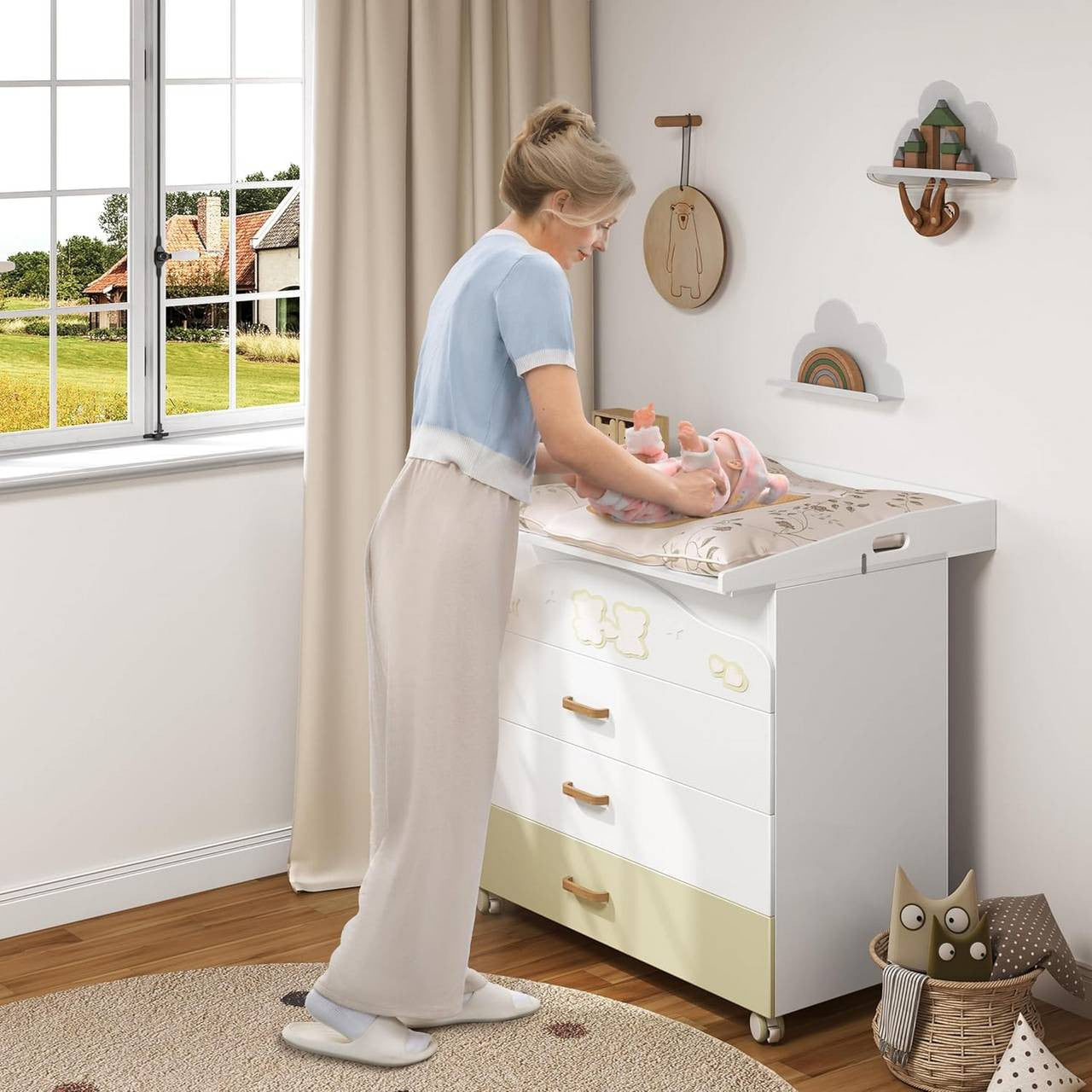 24goodz Universal Changing Topper - Safe Baby Changing Surface - MDF - For Parents - White