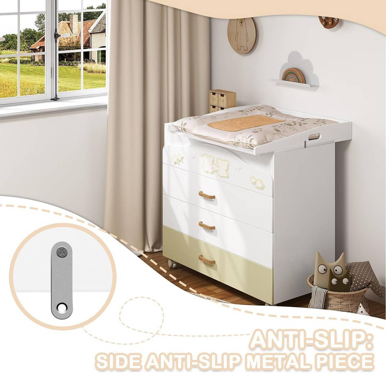 24goodz Universal Changing Topper - Safe Baby Changing Surface - MDF - For Parents - White