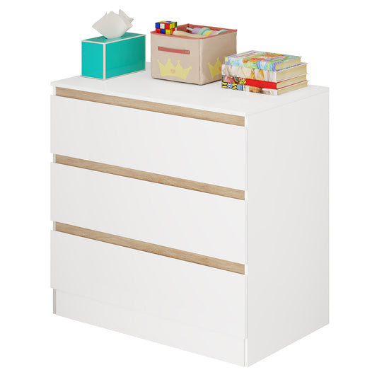 24goodz Baby Changing Table with 3 Drawers - Ample Storage Space - Durable and Safe - E1 Wood Material - White - 80 x 78 x 48 cm