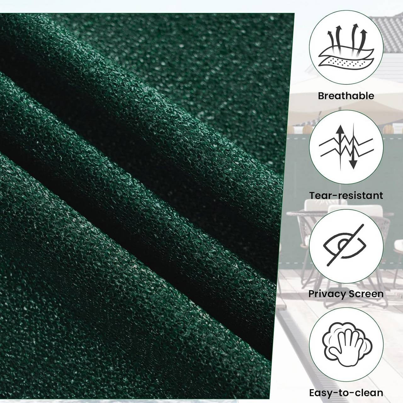 24goodz Privacy Screen - UV Protection - Durable and Weather-Resistant - HDPE - Green - 1.5 x 10 m