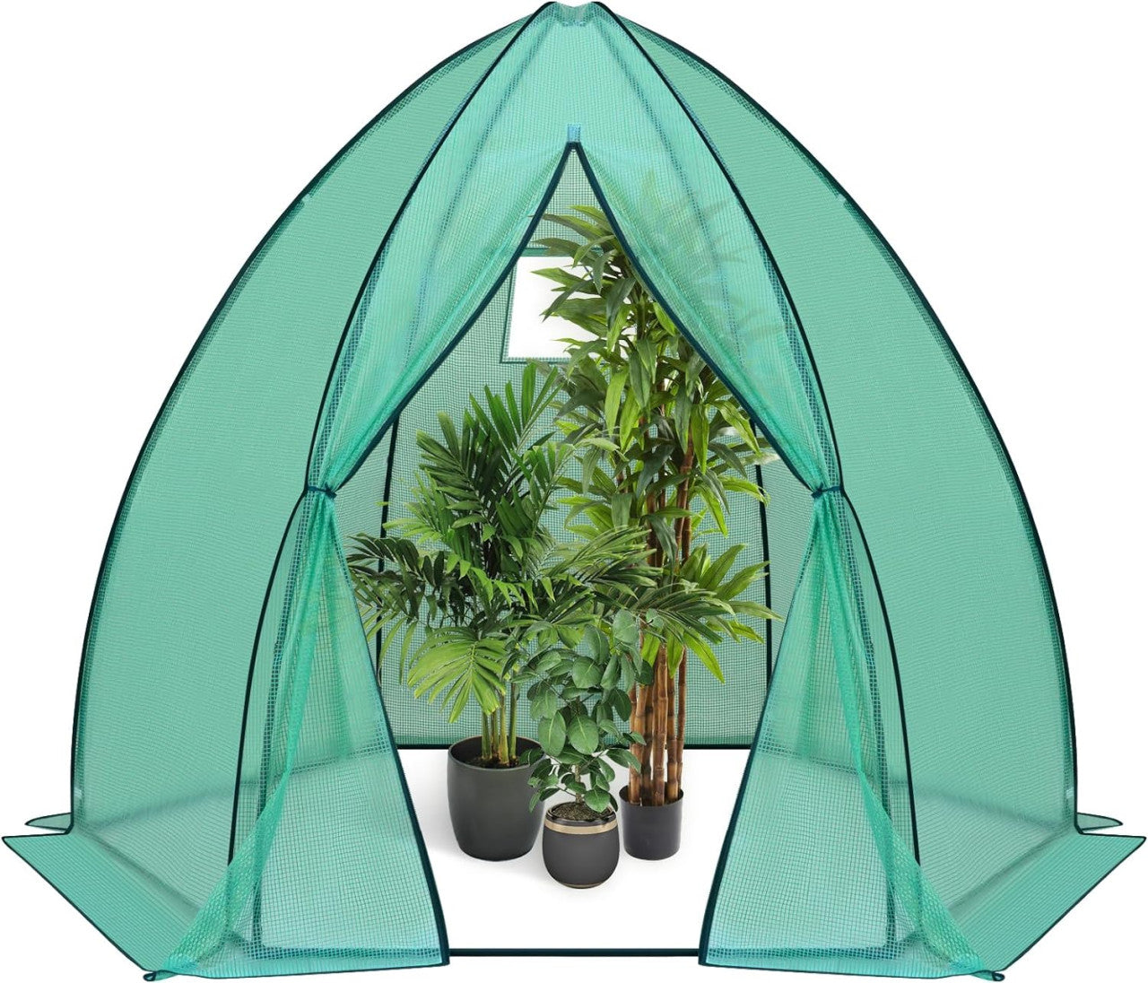 24goodz Greenhouse Tent - Comprehensive Protection - Robust and Durable - 140 g/m2 PE - For Garden Enthusiasts - White/Green