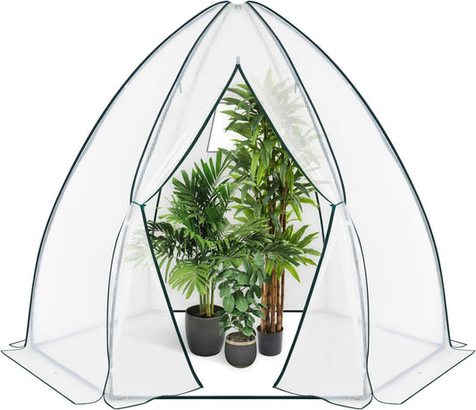 24goodz Greenhouse Tent - Comprehensive Protection - Robust and Durable - 140 g/m2 PE - For Garden Enthusiasts - White/Green 240x200cm
