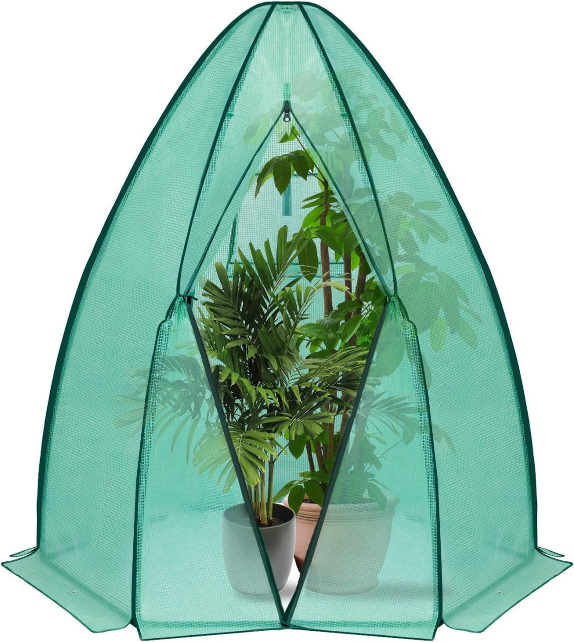 24goodz Greenhouse - Comprehensive Protection - Robust and Durable - 140 g/m2 PE - For Garden Enthusiasts - White/Green 160x180cm - gn