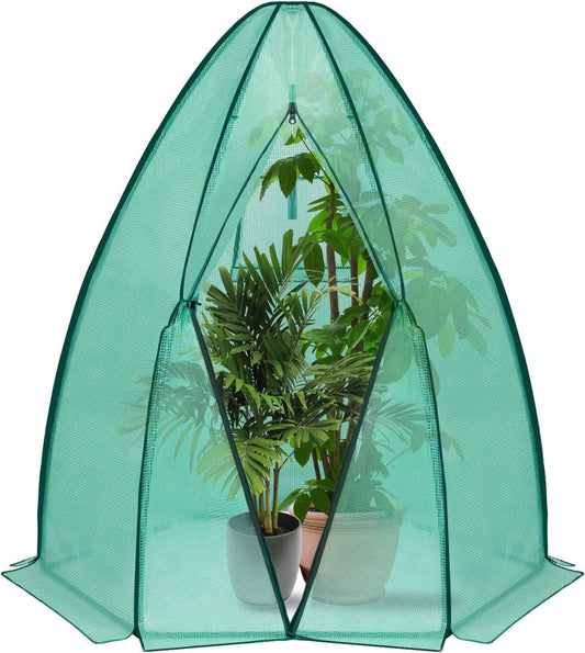24goodz Greenhouse - Comprehensive Protection - Robust and Durable - 140 g/m2 PE - For Garden Enthusiasts - White/Green 160x180cm - gn