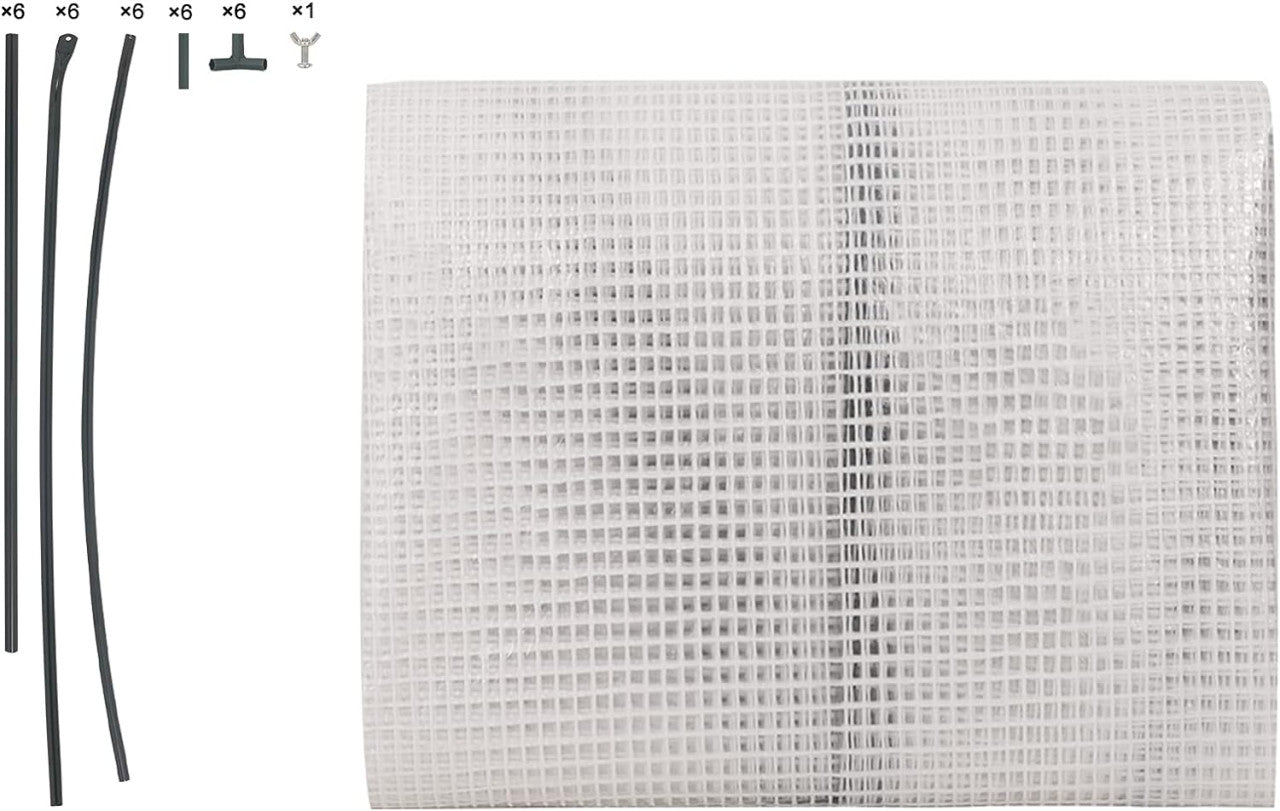 24goodz Greenhouse - Comprehensive Protection - Robust and Durable - PE Fabric - For Garden Enthusiasts - White/Green 160x180cm - ws